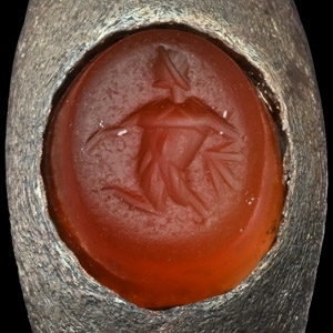Roman Silver Ring with Harpy Gemstone