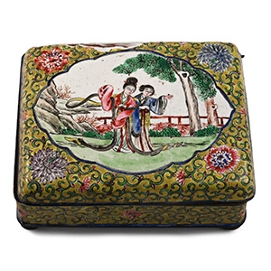 Canton Enamelled Lidded Box