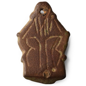 Anglo-Scandinavian Viking Bronze Stirrup Mount with Pseudo-Runes