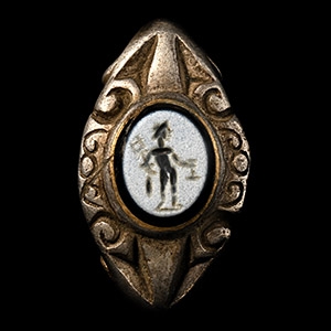 Roman Silver Ring with Mercury Gemstone