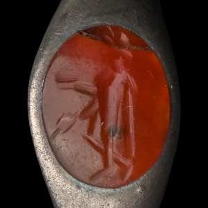 Roman Silver Ring with Apollo Gemstone