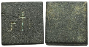 Byzantine Square AE Commercial Weight of 2 Unciae.