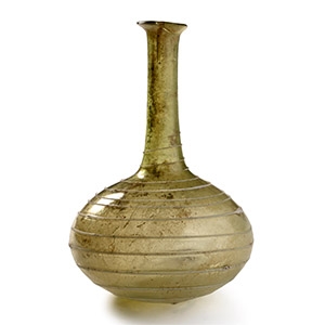 Roman Amber Glass Bottle with Trail