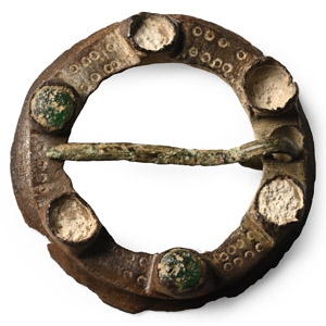 Medieval Bronze Turreted Ring Brooch