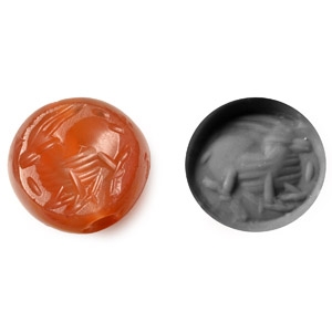 Sasanian Carnelian Stamp Seal with Antelope