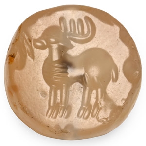 Sasanian Agate Stamp Seal with Stag