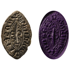 Medieval Lead Seal Matrix for Roberti Marinissni
