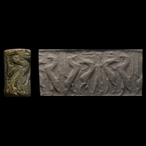 Akkadian Grey Stone Cylinder Seal
