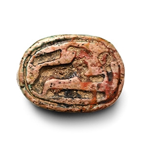 Egyptian Steatite Scarab with Hieroglyphs