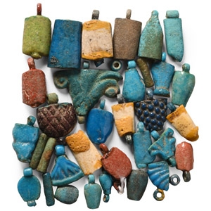Egyptian Glazed Faience Bead and Amulet Collection