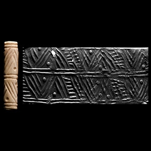 Western Asiatic Bone Cylinder Seal with Chevrons
