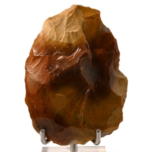 French Stone Age Homo Heidelbergensis Colourful Flint Handaxe