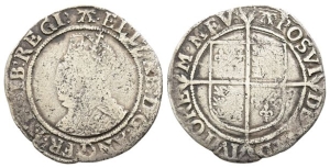 England. Tudor, Elizabeth I AR Shilling.