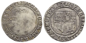 England. Stuart, James I AR Shilling.