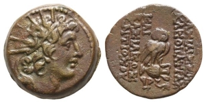 Seleukid Empire, Cleopatra Thea & Antiochos VIII AE 20mm.
