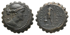 Seleukid Empire, Seleukos IV Philopator AE Serrate.