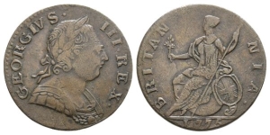 Great Britain. Hanover, George III CU Halfpenny.