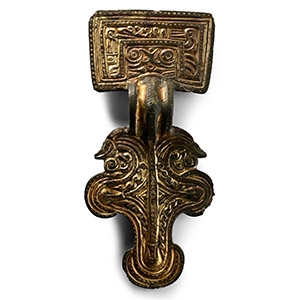 Large Anglo-Saxon Gilt Bronze Great Square-Headed Brooch