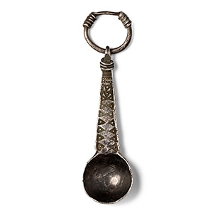 Viking Stamped Silver Spoon with Loop