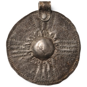 Viking Silver Stamped Shield Pendant