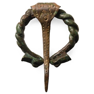 Viking Bronze Penannular Brooch with Dragon Heads