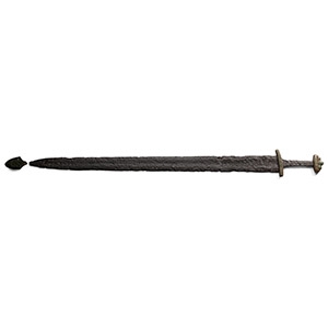 Viking Age Iron Pattern-Welded Sword with Decorated Hilt and Chape
