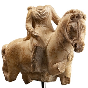 Roman Marble Figure of a Phrygian Deity on Horseback