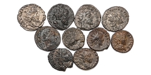 Group of Ten [10] AE Barbaric Imitations of Roman Imperial Antoniniani.