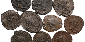 Group of Ten [10] AE Barbaric Imitations of Roman Imperial Antoniniani.