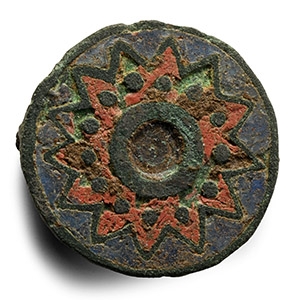 Romano-British Enamelled Bronze Sunburst Plate Brooch