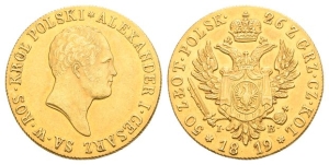 Poland (Kingdom). Alexander I AV 50 Zlotys Polskich.