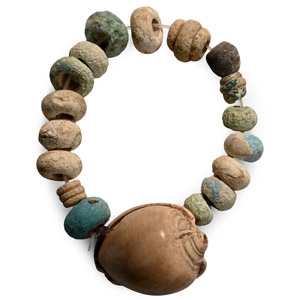 Phoenician Faience Bead Bracelet with Shell