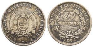 Uraguay. Oriental Republic AR 50 Centesimos.