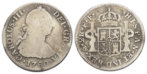 Mexico (New Spain). Carlos III, King of Spain AR 2 Reales.