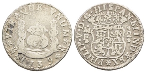 Mexico (New Spain). Philip V, King of Spain AR 2 Reales.