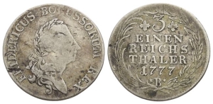 German States. Prussia (Kingdom), Frederick II AR 1/3 Thaler.