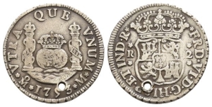 Mexico (New Spain). Ferdinand VI, King of Spain AR 2 Reales.