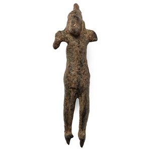 Syro-Hittite Bronze Helmetted Figure