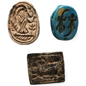 Egyptian Steatite and Faience Scarab Group