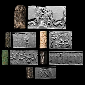 Western Asiatic Stone and Faience Cylinder Seal Group