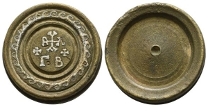 Byzantine Circular AE Commercial Weight of 2 Unciae.