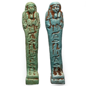Egyptian Faience Shabti Group for Ha-bener-Re