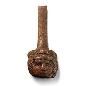 Roman Bronze Handle with Face