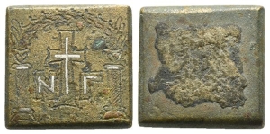 Byzantine Square AE Coin Weight of 3 Nomismata.