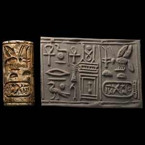 Egyptian Stone Cylinder Seal with Cartouche of Psusennes