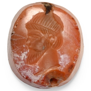 Parthian Stone Seal with Bearded Bust