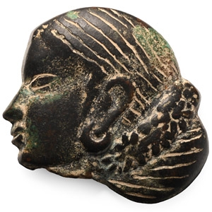 Post Medieval Bronze Female Face Mount