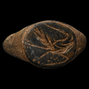 Roman Bronze Ring with Wheat Stalk