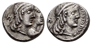 Nabataea. Obodas II, with Hagaru I AR Sela-Drachm.