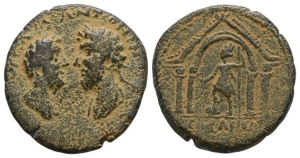 Marcus Aurelius and Luvius Verus AE 29mm of Aelia Capitolina (Jerusalem), Judaea.
